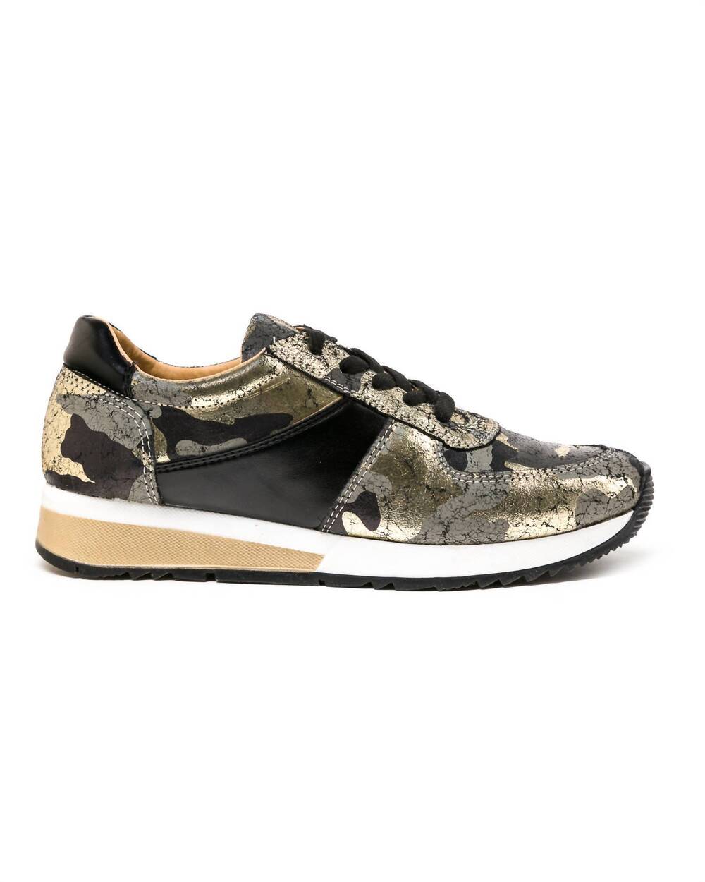 NEW COFI women's holly fashion sneakers in black and gold